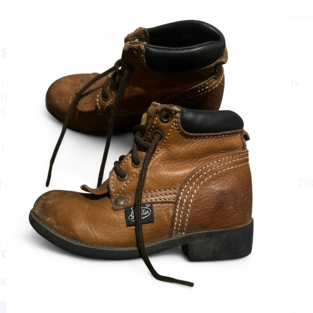 Kiltie Roper Toddler lace-up Boots / Vintage 1980s and 1990s. Size 6 1/2 D